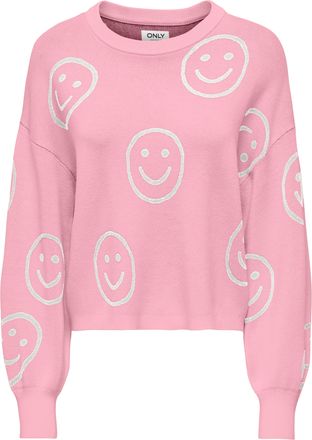 Only ONLMONTANA LS JQ O-NECK CC KNT mit Rippb&uuml;ndchen