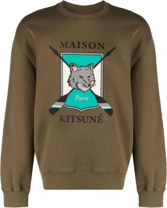 Maison Kitsuné Hombre, Sudaderas, Verde, Talla: L