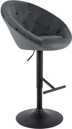 Clp Taburete De Bar London De Terciopelo Gris Oscuro Negro