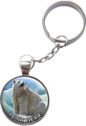 Generic Personalised Polar Bear Keyring Split Key Chain Dog Birthday Gift R188