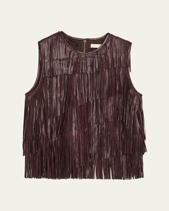 Ulla Johnson Leonie Fringe Leather Top