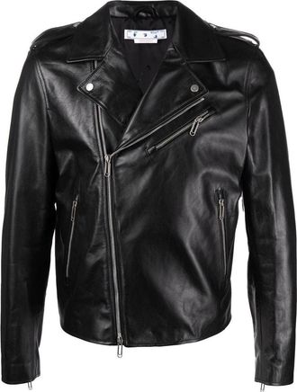 Off-white Mens Off-White FW22 Twill Printing Zipper Jacket Black OMJG020C99LEA0011001