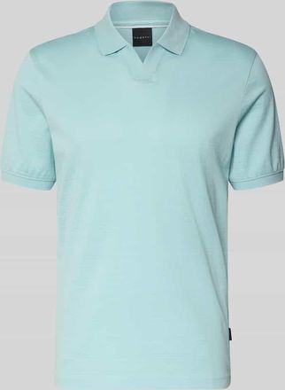 Bugatti Regular Fit Poloshirt mit Strukturmuster in Aqua, Gr&ouml;&szlig;e XXXL