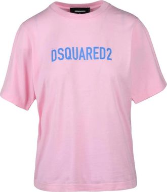 Dsquared2 T-Shirt - Dames - T-shirts - Roze - M - Katoen - Tops