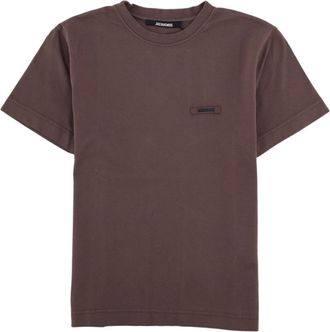 Jacquemus Brown Patch-Detail Cotton T-Shirt