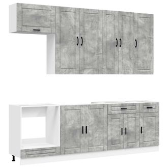 vidaXL Unidad De Cocina Porto 8 Uds. Gris Hormig&oacute;n Vidaxl