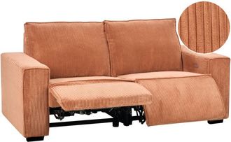 Beliani Beliani - Modern Corduroy Electric Recliner Sofa 3-Seater Orange Nukari