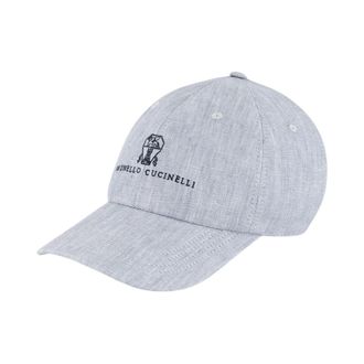 Brunello Cucinelli Powder Grey Linen Cap