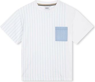 BOSS Kidswear fine-stripe cotton T-shirt - kids - Cotton - 14 - White