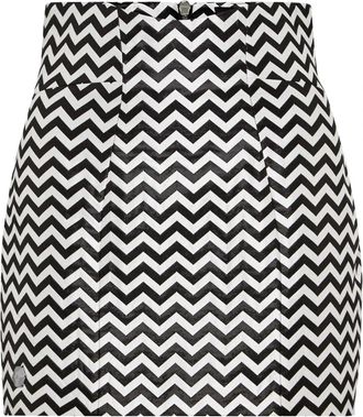 Philipp Plein Short Skirt - Dames - Korte rokken - Zwart - S - Leer - Rokken