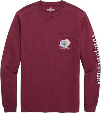 Vineyard Vines Football Turkey Whale Ls T-Shirts Mens T Shirt Crimson : XL, Cotton