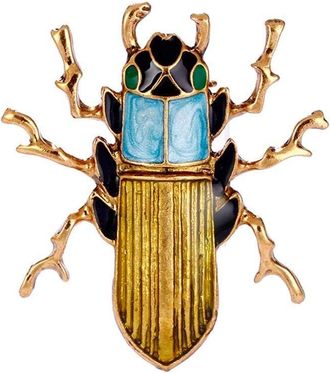 Generic Men Retro Rhinestone Insect Brooches Beetle Brooch Pin Party Accessories Dependa Multicoloured