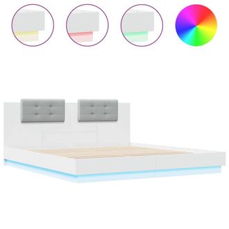Berkfield Home Bed Frame with LED without Mattress White 200x200 cm