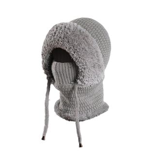 Generic 3 in 1 Beanie Hat 3 in 1 Beanie Hat for Women Thermal Knitted Ear Warmer with Neck Gaiter and Face Mask Knit Balaclava Windproof Ski Mask Winter Women