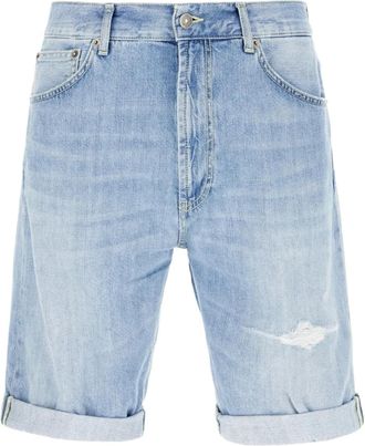 Dondup Shorts denim con risvolti - Blu
