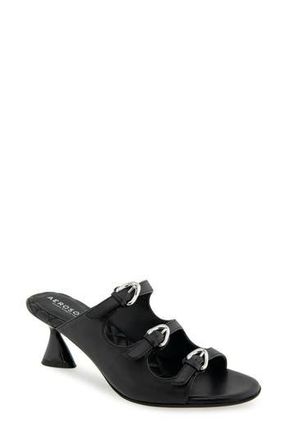 Aerosoles Jenna Slide Sandal in Black Leather at Nordstrom Rack, Size 9.5