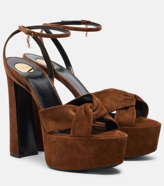 Saint Laurent Franciane leather platform sandals