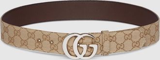 Gucci Flat Marmont Belt, Size Gucci 80, Beige, GG Canvas