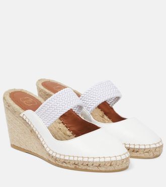 Malone Souliers Siena 70 leather espadrille wedges