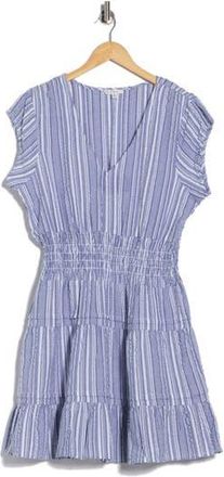 Maisie Smocked Waist Minidress in Blue/White Stripe at Nordstrom Rack, Size X-Small