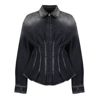 Moschino Denim Shirts, female, Gray, Size: XS Denim Shirt