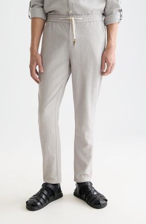 Scotch & Soda Warren Cotton & Linen Pants in Grey at Nordstrom, Size 33 X 32