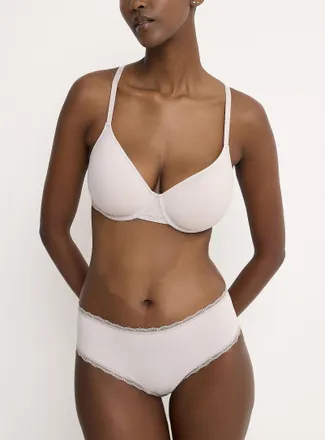 Miiyu Womens Lace trim microfibre classic Hipster Panties Recycled nylon