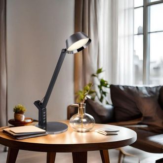 ETC Shop Lampada da tavolo led Lampada da tavolo usb nera dimmerabile cct touch dimmer mobile, 1x led 8W 450Lm 3000-6300K, LxLxH 48x17x51,5 cm