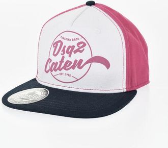 Dsquared2 Cotton Gabardine Baseball Hat With Printed Logo size One Size