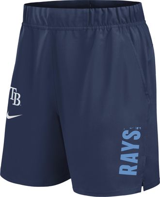 Nike Tampa Bay Rays Victory Mens Nike Mens Dri-FIT MLB Shorts in Blue | 01NA44BTPA-F0V