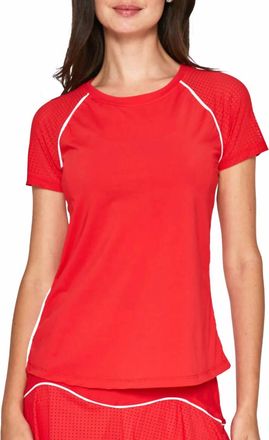 L'Etoile Performance Short Sleeve Tee In Red/white