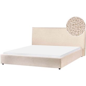 Beliani Waterbed Boucle LAVAUR 180 x 200 cm (EU Super King) Beige
