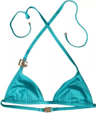 Dolce & Gabbana Halter Bikini Top - Dames - Bikinis - Groen - S - Nylon - Badmode