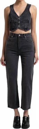 Abrand Venice Straight Bobbi Jeans In Washed Black