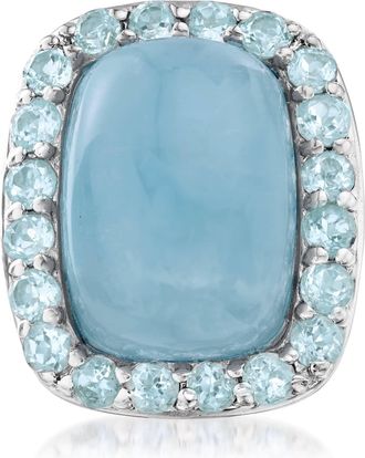 Ross-Simons Milky Aquamarine and Blue Topaz Ring in Sterling Silver