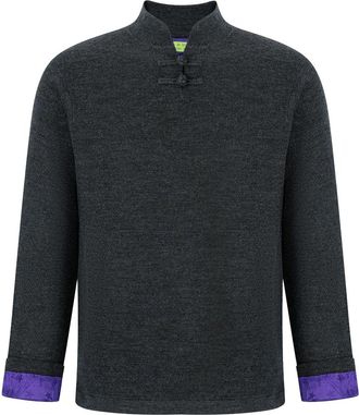 Shanghai Tang silk-lined jumper - Grey