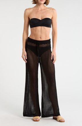 Nordstrom Rack Crochet Cover-Up Pants in Black at Nordstrom Rack, Size X-Large
