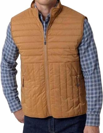 Southern Tide Whitemarsh Packable Quilted Vest In Hazelnut Khaki