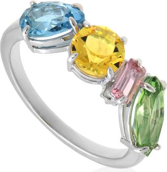 Swarovski Rhodium Plated Mixed Cuts Gema Ring, Size 55 (US 6.75)