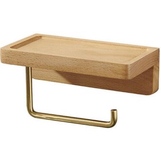 OEM Soporte Para Papel Higi&eacute;nico De Doble Instalaci&oacute;n, Madera Maciza De Haya, Soporte Autoadhesivo De Pared Con Esquinas Redondeadas, Soporte Decorativo P