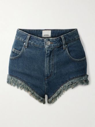Isabel Marant Shorts In Denim Sfrangiati Eneidao - Blu
