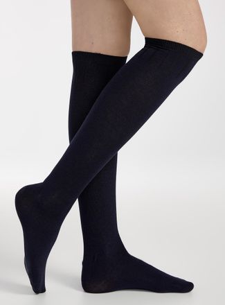 Simons Womens Solid Knee-High Socks