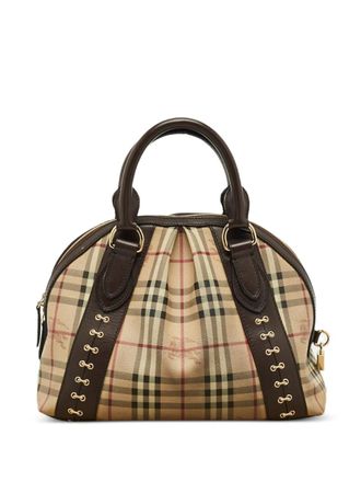 Burberry Haymarket check tote bag - women - Canvas/Canvas/PVC - One Size - Neutrals