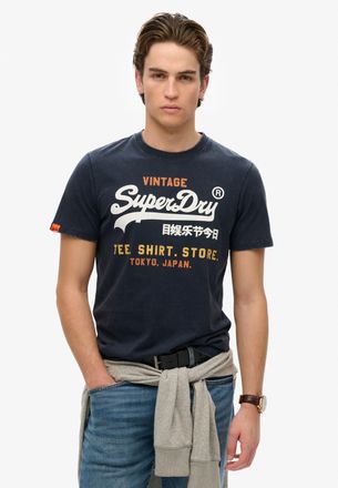 Superdry Rundhalsshirt SUPERDRY VL CALI RELAXED TEE, Herren, Gr. M, nautical navy, Single Jersey, Obermaterial: 100% Baumwolle, bedruckt, relaxed fit normal, R