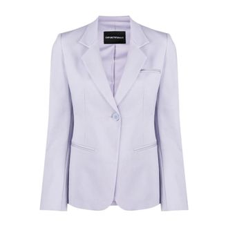 Emporio Armani Single-Breasted Blazer - Dames - Jassen - Paars - Maat: 2XS Katoen