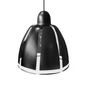 Tosel Suspensi&oacute;n campana vidrio negro D29 cm
