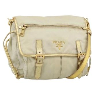 Prada Pre-owned Vintage Nylon Shoulder Bag - Dames - Pre-owned - Beige - Maat: ONE Size Nylon
