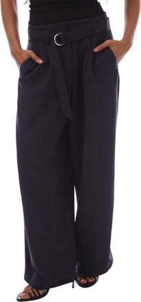 GANT Dames Brede Pantalon met Ceintuur (Blauw)