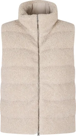 Herno Chantilly High Neck Drawstring Double-Slider Zip Polyester Vest