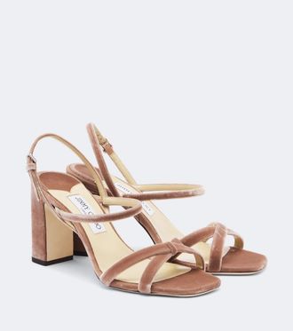 Jimmy Choo London Elsy velvet slingback sandals
